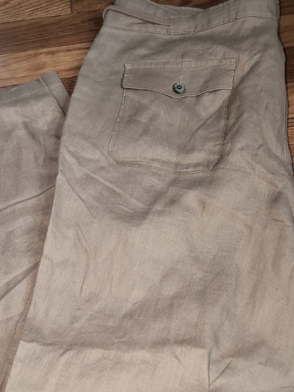 Tasso Elba Island Mens Lightweight Linen Pants in Khaki 38/32